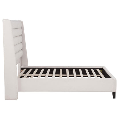  Coaster Furniture Leslie 315983F Upholstered Tufted Full Wingback Platform Bed - Beige IMAGE 1
