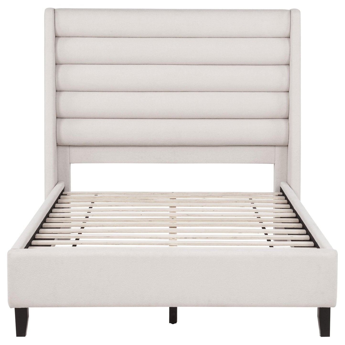  Coaster Furniture Leslie 315983F Upholstered Tufted Full Wingback Platform Bed - Beige IMAGE 2