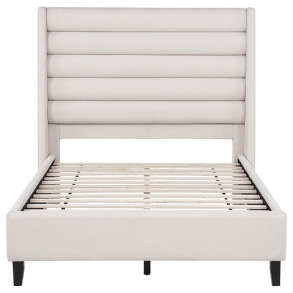  Coaster Furniture Leslie 315983F Upholstered Tufted Full Wingback Platform Bed - Beige IMAGE 2