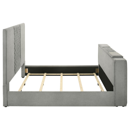  Coaster Furniture Tara 315994KE 61-inch Upholstered Eastern King Panel TV Bed - Grey IMAGE 11