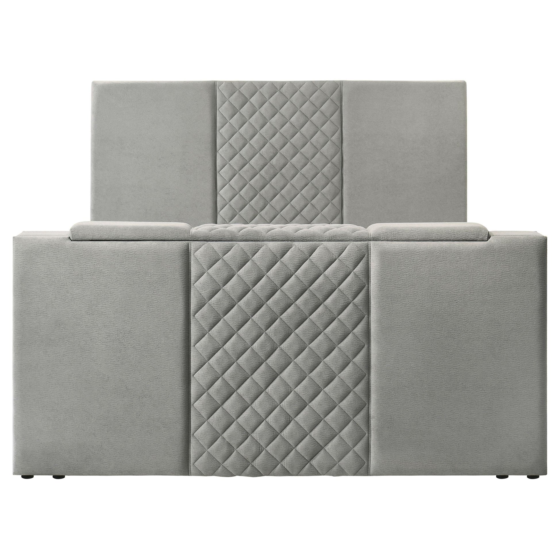  Coaster Furniture Tara 315994KE 61-inch Upholstered Eastern King Panel TV Bed - Grey IMAGE 6
