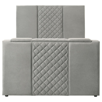  Coaster Furniture Tara 315994Q 61-inch Upholstered Queen Panel TV Bed - Grey IMAGE 6