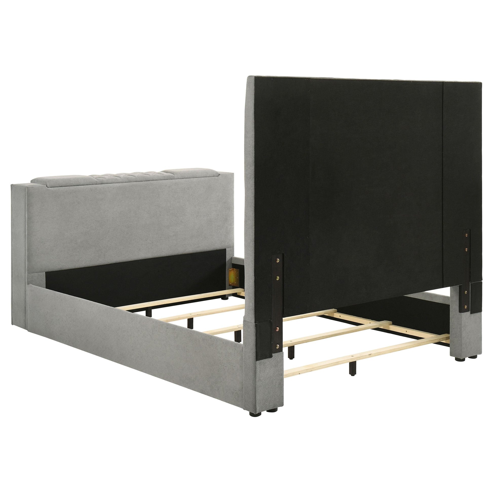  Coaster Furniture Tara 315994Q 61-inch Upholstered Queen Panel TV Bed - Grey IMAGE 9