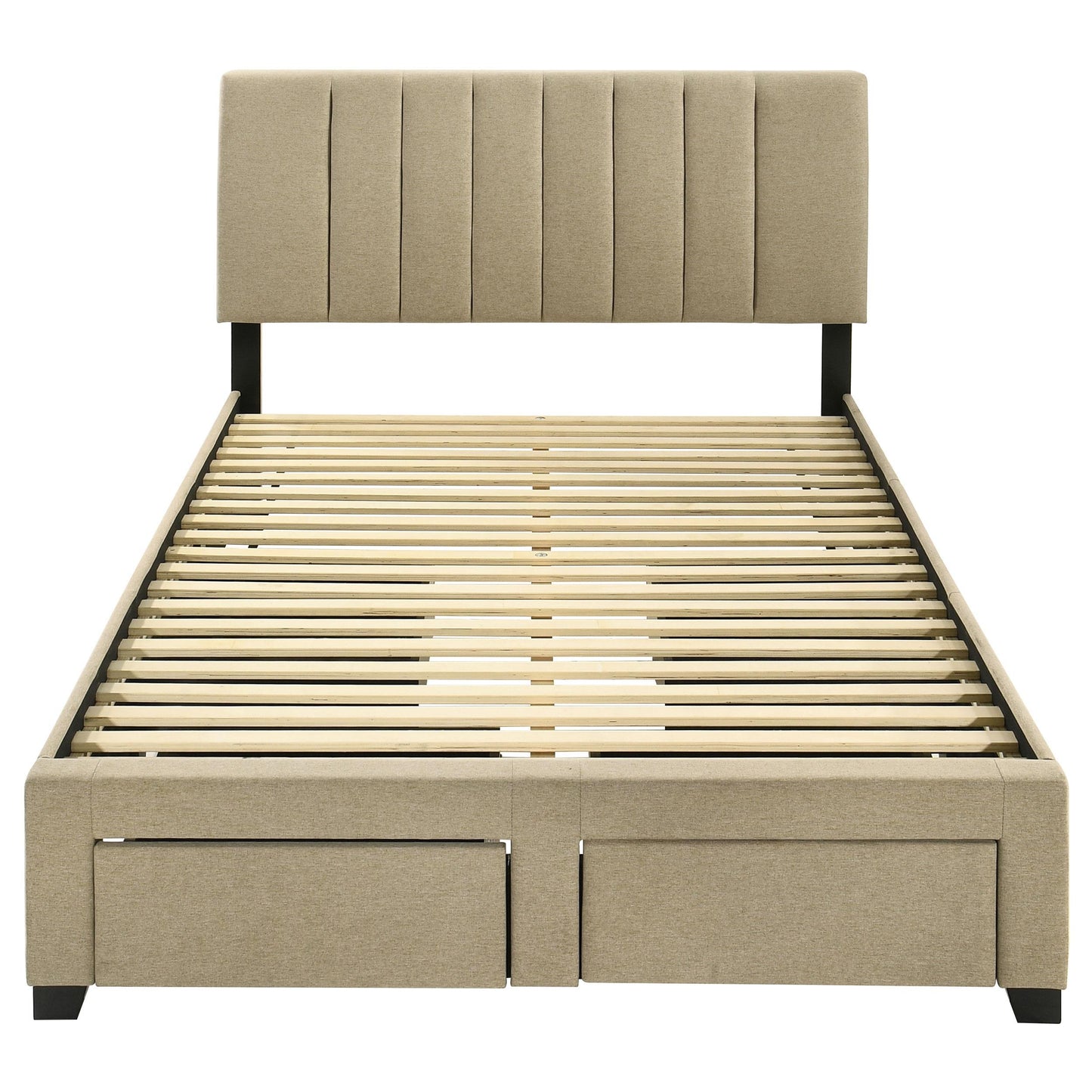  Coaster Furniture Wheatland 316010F 4-drawer Upholstered Full Storage Bed - Light Brown IMAGE 8