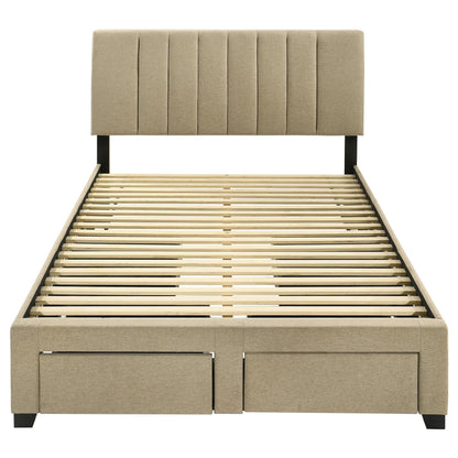 Coaster Furniture Wheatland 316010F 4-drawer Upholstered Full Storage Bed - Light Brown IMAGE 8