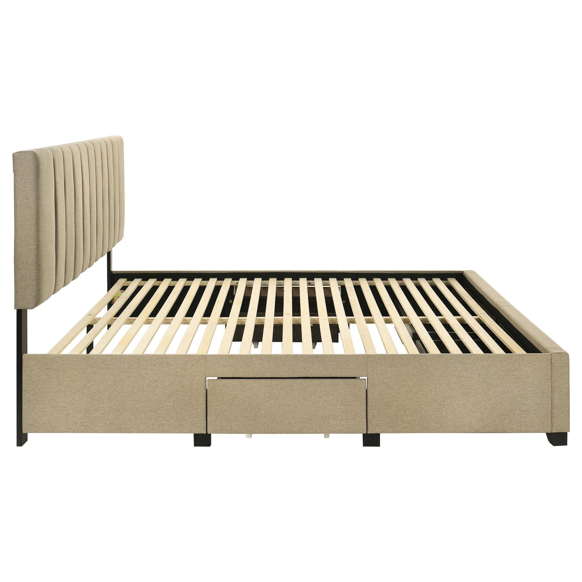  Coaster Furniture Wheatland 316010KE 4-drawer Upholstered Eastern King Storage Bed - Brown IMAGE 5