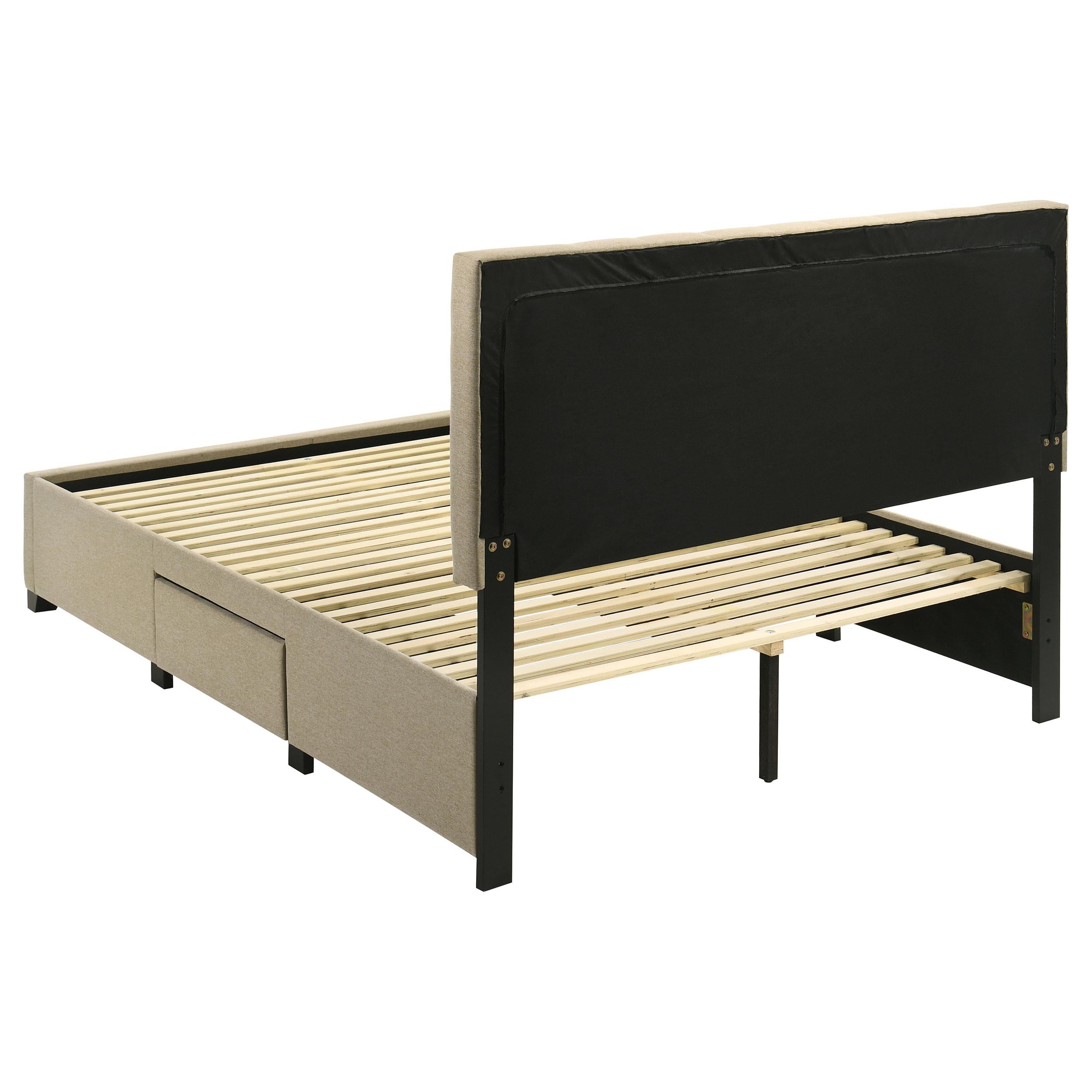  Coaster Furniture Wheatland 316010Q 4-drawer Upholstered Queen Storage Bed - Light Brown IMAGE 1