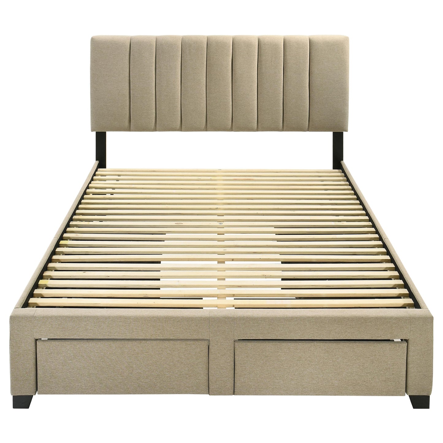  Coaster Furniture Wheatland 316010Q 4-drawer Upholstered Queen Storage Bed - Light Brown IMAGE 7