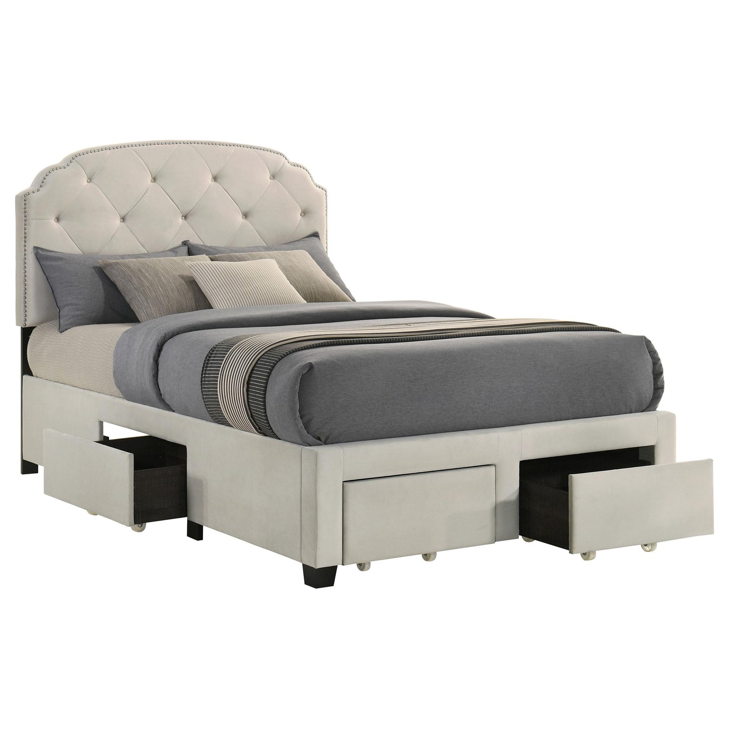  Coaster Furniture Marianna 316011F 4-drawer Upholstered Full Storage Bed - Cream IMAGE 6