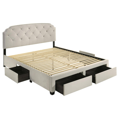  Coaster Furniture Marianna 316011KE 4-drawer Upholstered Eastern King Storage Bed - Cream IMAGE 3