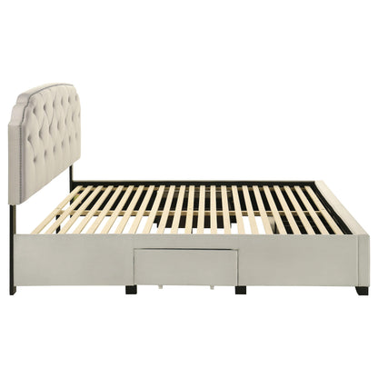  Coaster Furniture Marianna 316011KE 4-drawer Upholstered Eastern King Storage Bed - Cream IMAGE 4