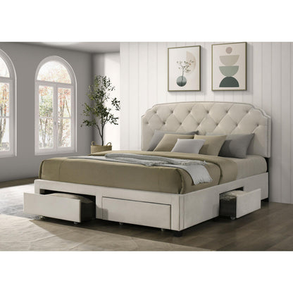  Coaster Furniture Marianna 316011KE 4-drawer Upholstered Eastern King Storage Bed - Cream IMAGE 9
