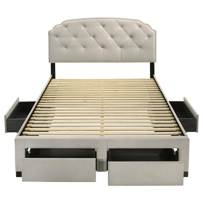  Coaster Furniture Marianna 316011Q 4-drawer Upholstered Queen Storage Bed - Cream IMAGE 12