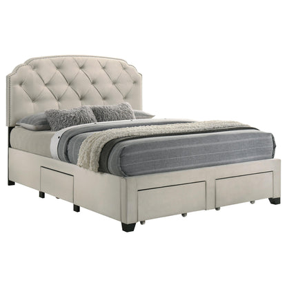  Coaster Furniture Marianna 316011Q 4-drawer Upholstered Queen Storage Bed - Cream IMAGE 3