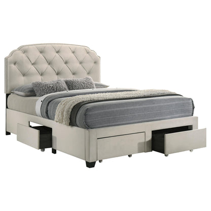  Coaster Furniture Marianna 316011Q 4-drawer Upholstered Queen Storage Bed - Cream IMAGE 6