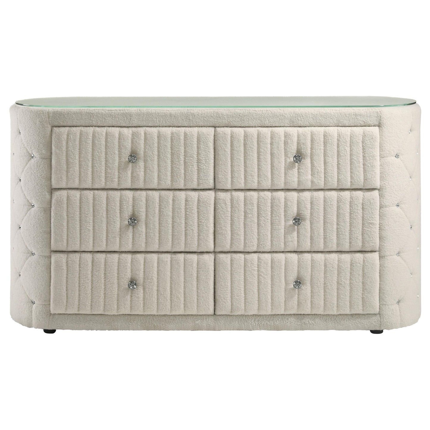  Coaster Furniture Sonya 360113 6-drawer Upholstered Bedroom Dresser - Ivory IMAGE 8