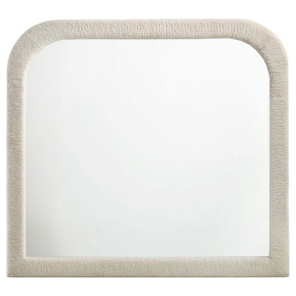  Coaster Furniture Sonya 360114 Upholstered Bedroom Dresser Mirror - Ivory IMAGE 3