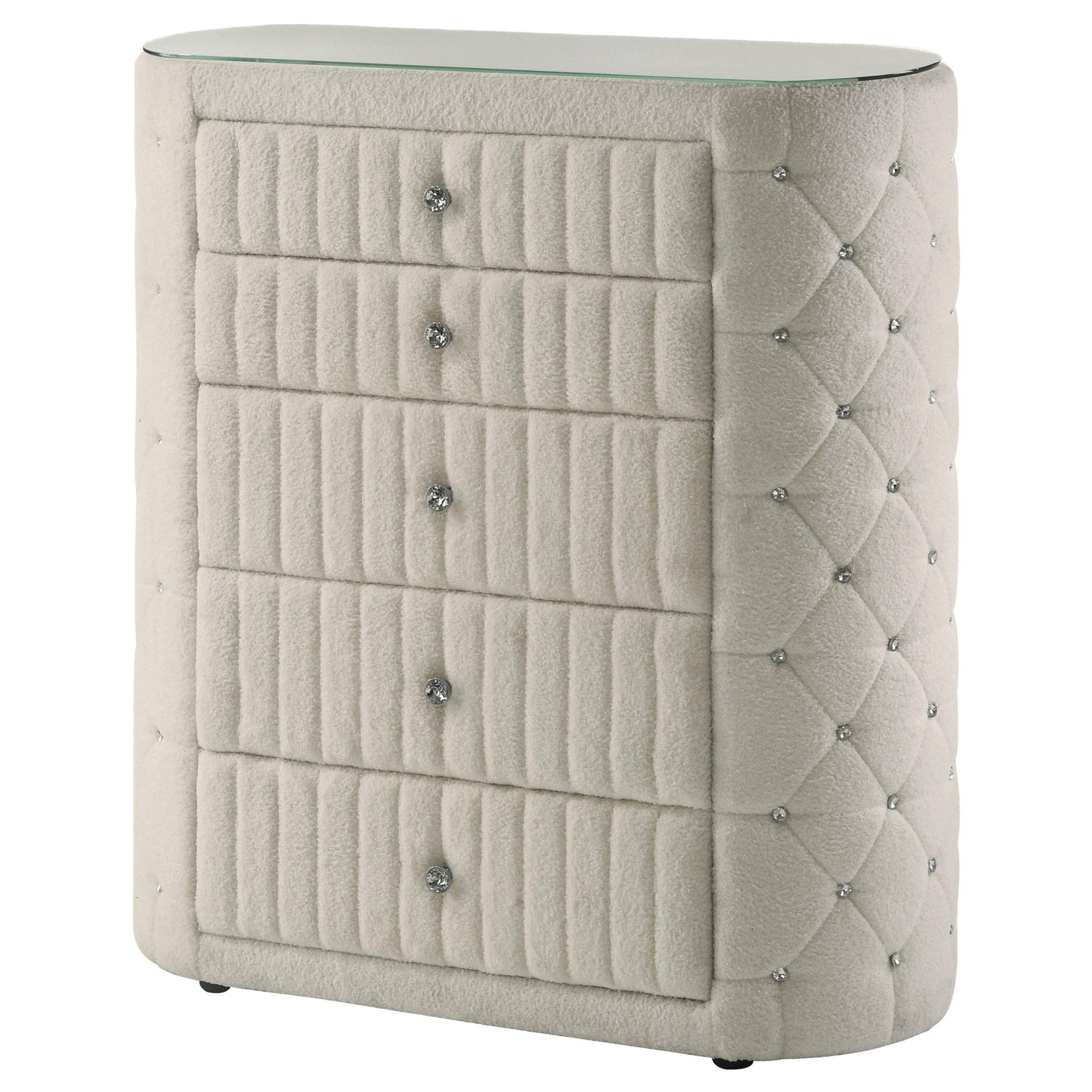 Coaster Furniture Sonya 360115 5-drawer Upholstered Bedroom Chest - Ivory IMAGE 12