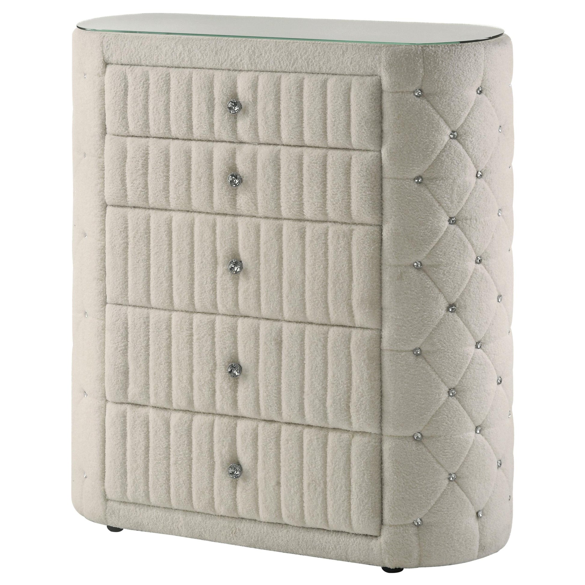  Coaster Furniture Sonya 360115 5-drawer Upholstered Bedroom Chest - Ivory IMAGE 12
