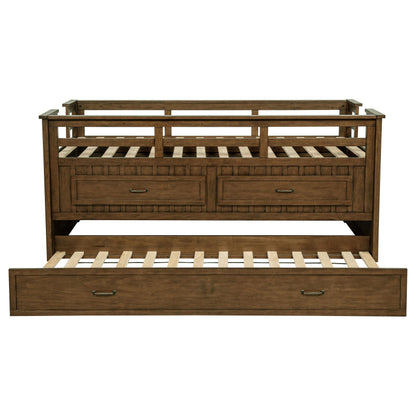  Coaster Furniture Carlsbad 400716T Wood Twin Captains Bed With Trundle - Medium Brown IMAGE 6
