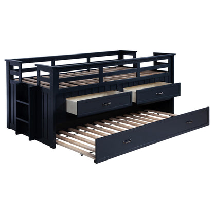  Coaster Furniture Carlsbad 401980T Wood Twin Captains Bed With Trundle - Navy Blue IMAGE 10