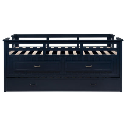  Coaster Furniture Carlsbad 401980T Wood Twin Captains Bed With Trundle - Navy Blue IMAGE 6
