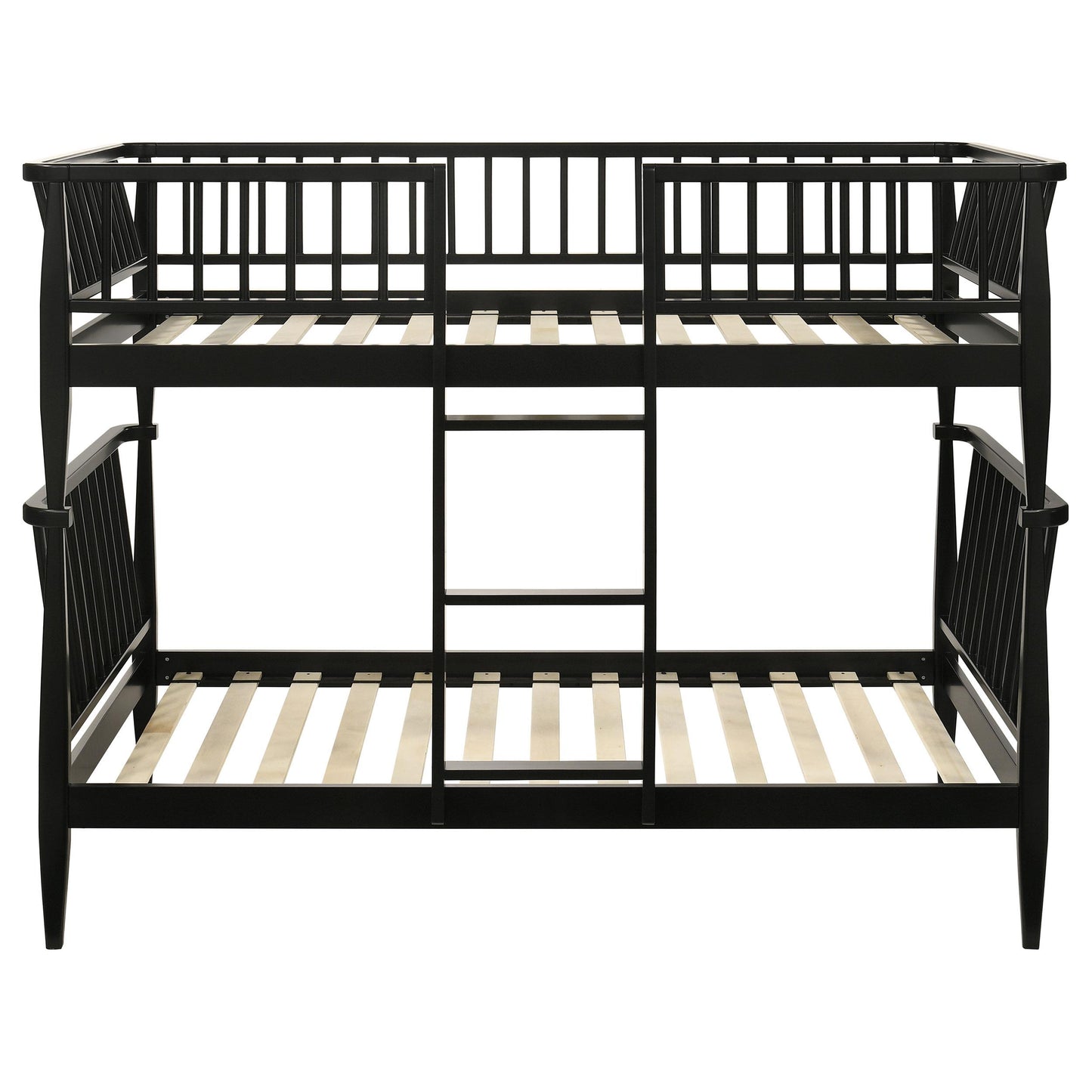  Coaster Furniture Abram 460061BLKT Windsor Twin Over Twin Wood Bunk Bed with Ladder - Black IMAGE 5
