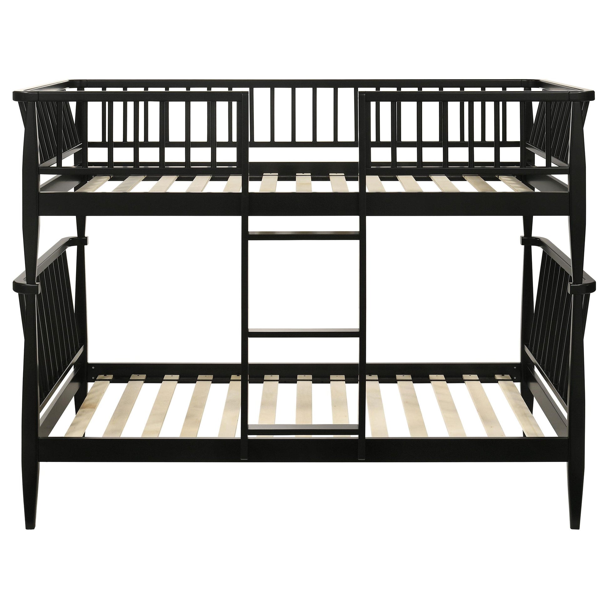  Coaster Furniture Abram 460061BLKT Windsor Twin Over Twin Wood Bunk Bed with Ladder - Black IMAGE 5