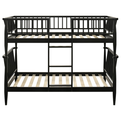  Coaster Furniture Abram 460061BLKT Windsor Twin Over Twin Wood Bunk Bed with Ladder - Black IMAGE 5