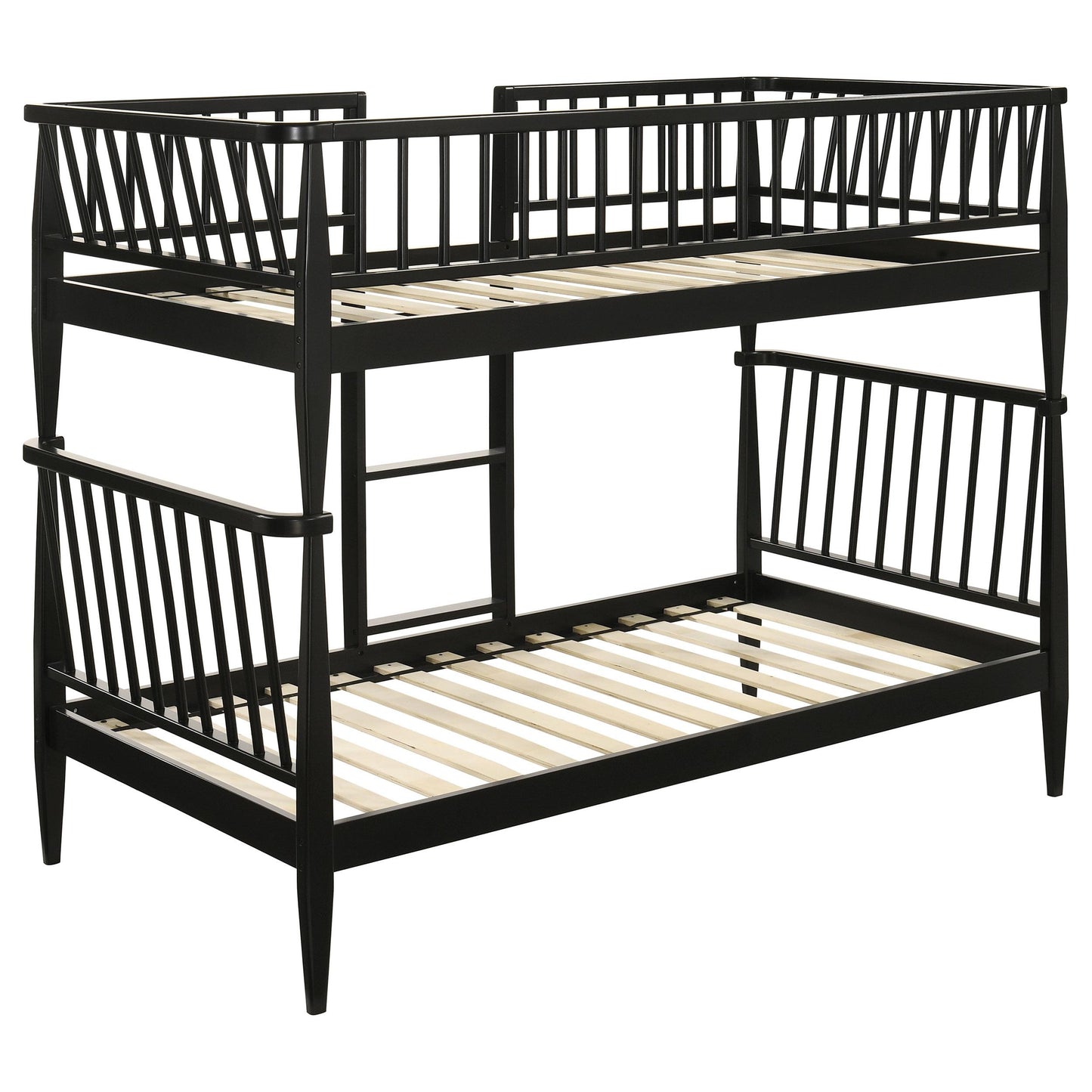  Coaster Furniture Abram 460061BLKT Windsor Twin Over Twin Wood Bunk Bed with Ladder - Black IMAGE 7