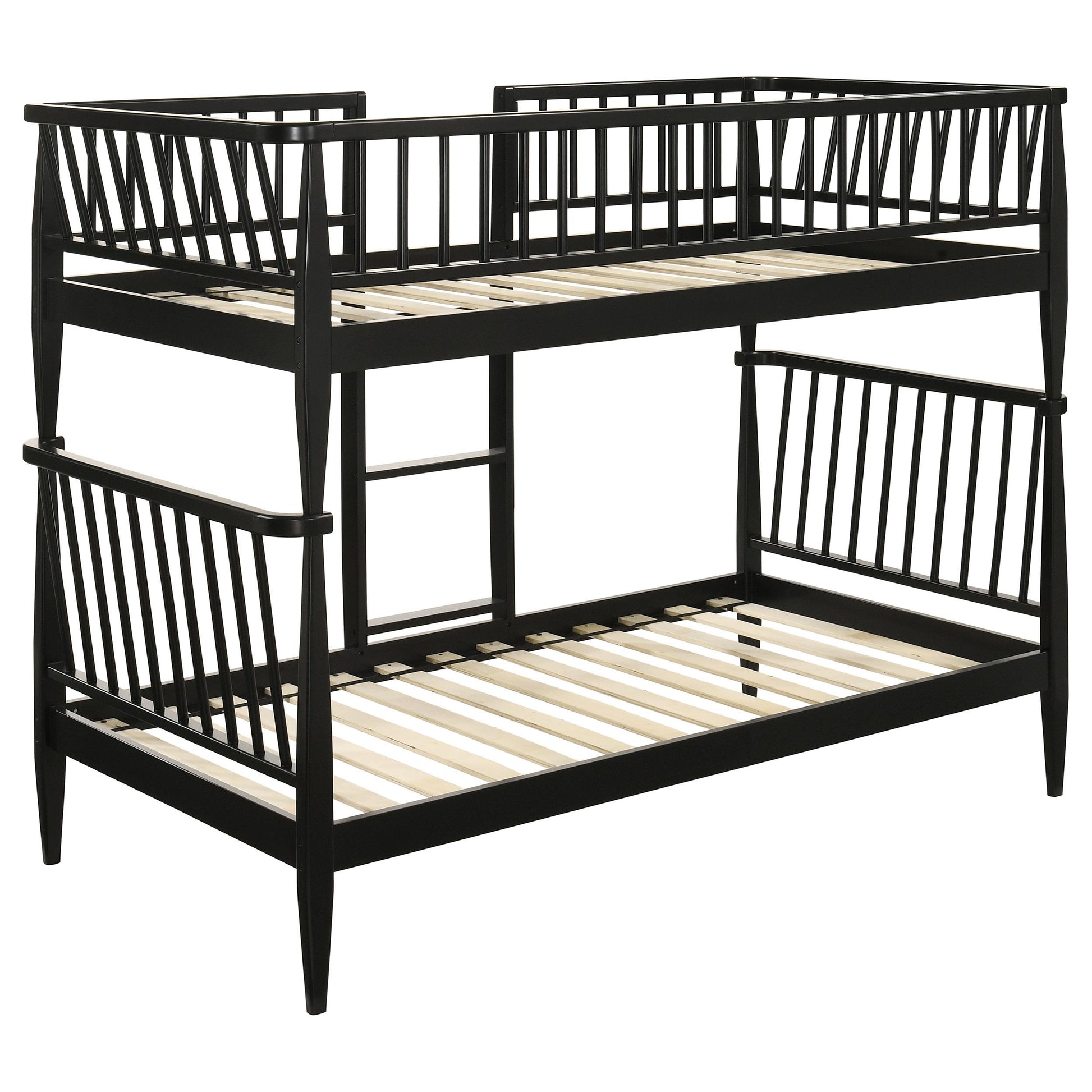  Coaster Furniture Abram 460061BLKT Windsor Twin Over Twin Wood Bunk Bed with Ladder - Black IMAGE 7