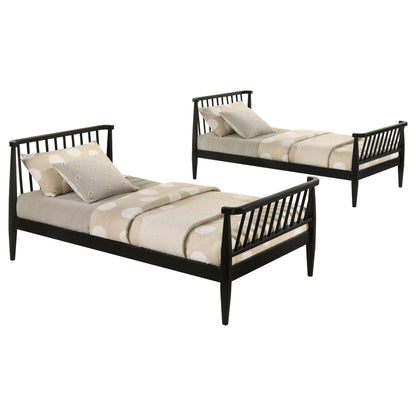  Coaster Furniture Abram 460061BLKT Windsor Twin Over Twin Wood Bunk Bed with Ladder - Black IMAGE 9