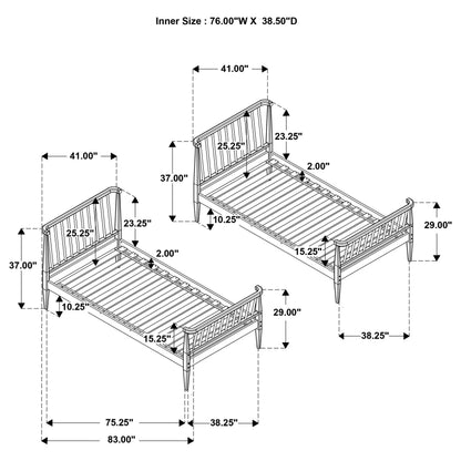  Coaster Furniture Abram 460061T Windsor Twin Over Twin Wood Bunk Bed with Ladder - Almond IMAGE 10