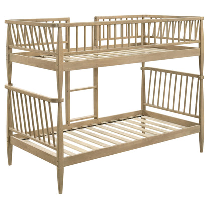  Coaster Furniture Abram 460061T Windsor Twin Over Twin Wood Bunk Bed with Ladder - Almond IMAGE 2
