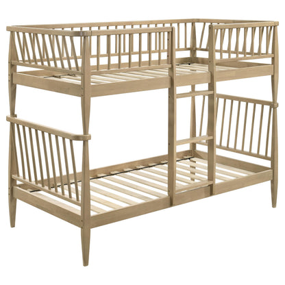  Coaster Furniture Abram 460061T Windsor Twin Over Twin Wood Bunk Bed with Ladder - Almond IMAGE 3