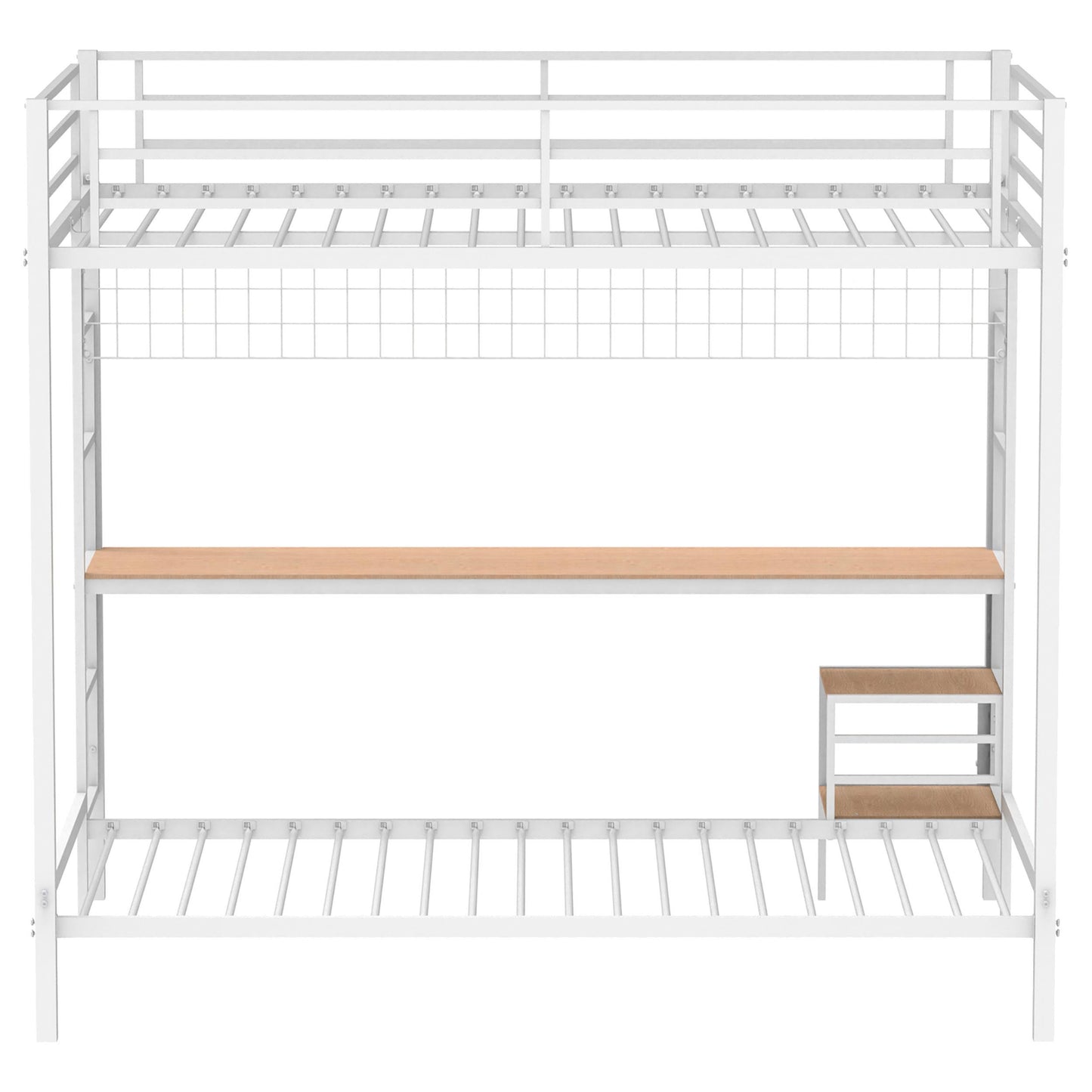  Coaster Furniture Bettoni 460209WHT Metal Full Over Twin Workstation Bunk Bed - Matte White IMAGE 2