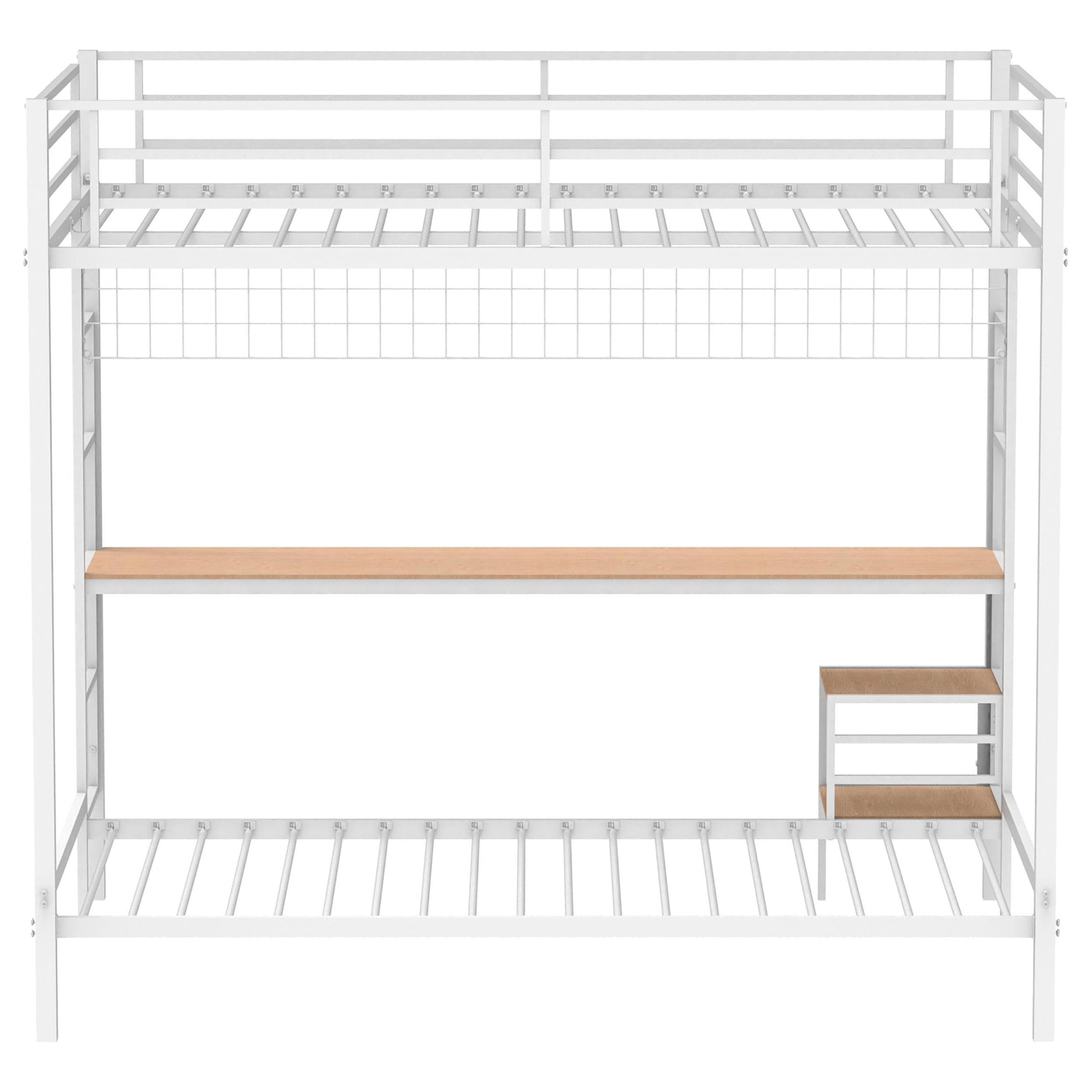  Coaster Furniture Bettoni 460209WHT Metal Full Over Twin Workstation Bunk Bed - Matte White IMAGE 2