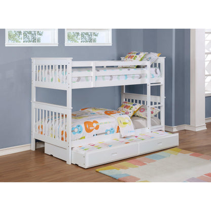  Coaster Furniture Chapman 460244N-SM Wood Twin Over Twin Bunk Bed with Mattress - White IMAGE 5