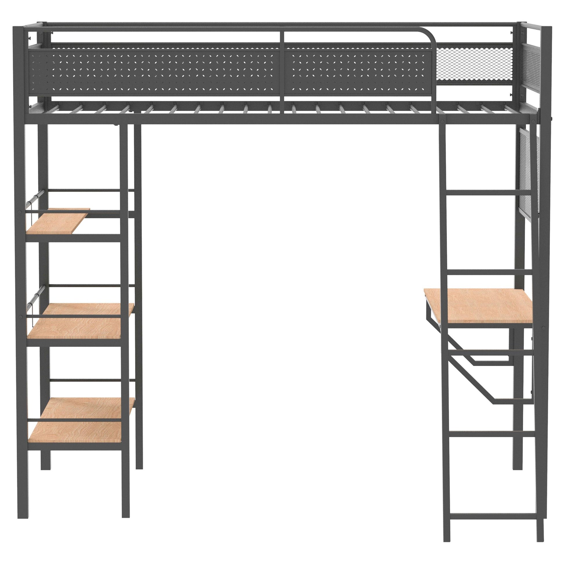  Coaster Furniture Campus 460332BLK 3-shelf Metal Twin Workstation Loft Bed - Matte Black IMAGE 5