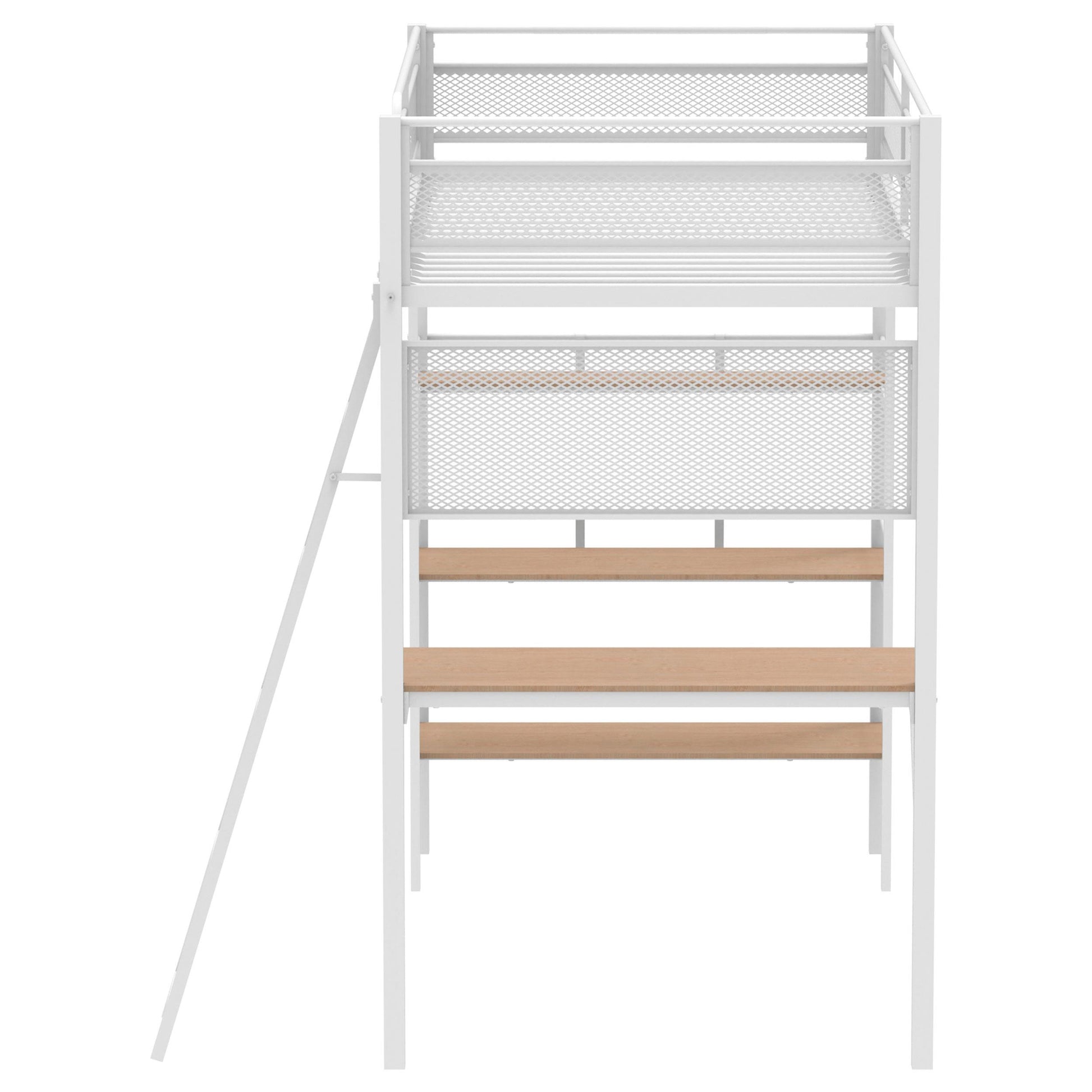  Coaster Furniture Campus 460332WHT 3-shelf Metal Twin Workstation Loft Bed - Matte White IMAGE 4