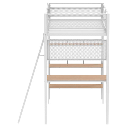  Coaster Furniture Campus 460332WHT 3-shelf Metal Twin Workstation Loft Bed - Matte White IMAGE 4