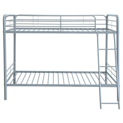  Coaster Furniture Carson 460334SVR Metal Twin Over Twin Bunk Bed - Glossy Silver IMAGE 3