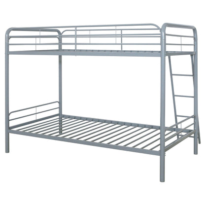  Coaster Furniture Carson 460334SVR Metal Twin Over Twin Bunk Bed - Glossy Silver IMAGE 4