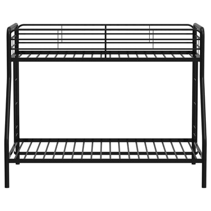  Coaster Furniture Carson 460340BLK Metal Twin Over Full Bunk Bed - Glossy Black IMAGE 1
