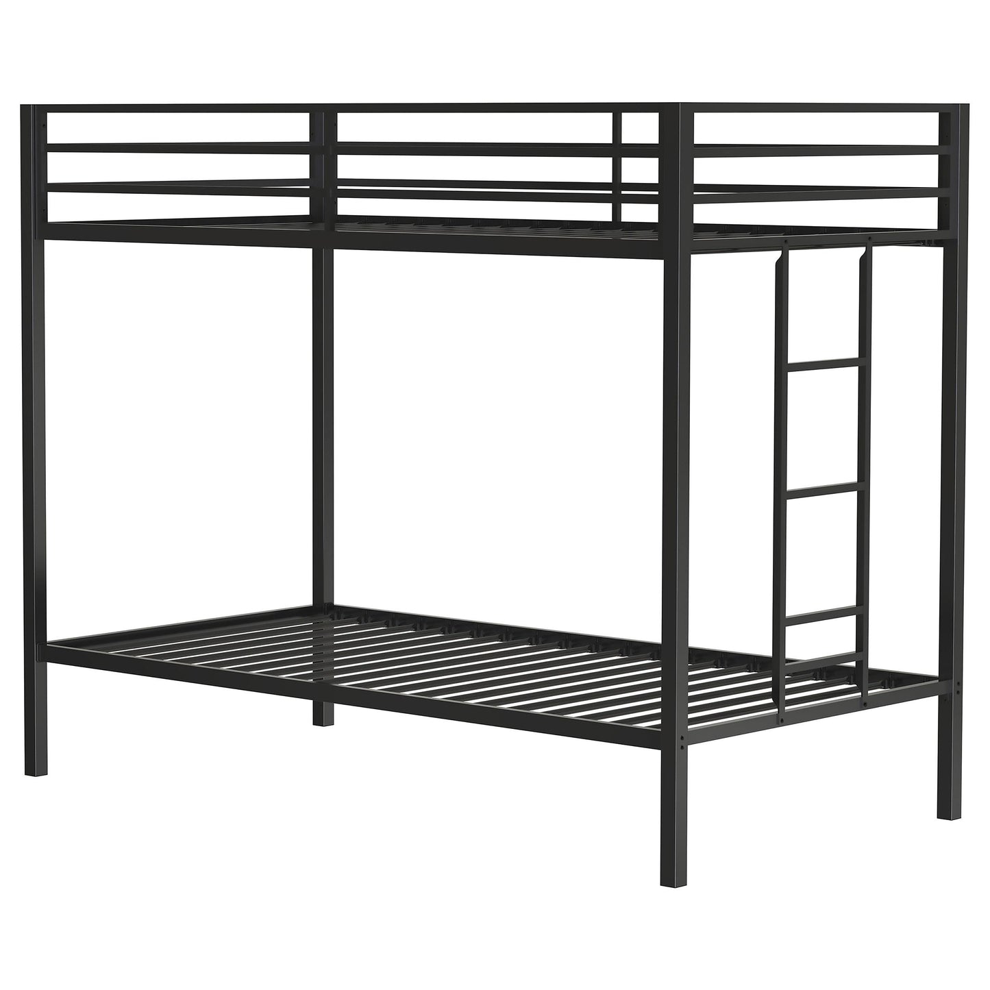  Coaster Furniture Alevera 460361BLK Metal Twin Over Twin Bunk Bed with Ladder - Black IMAGE 2