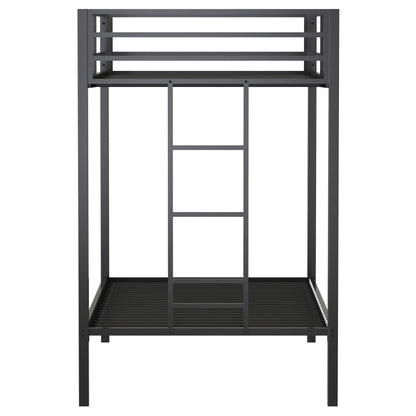  Coaster Furniture Alevera 460361BLK Metal Twin Over Twin Bunk Bed with Ladder - Black IMAGE 4