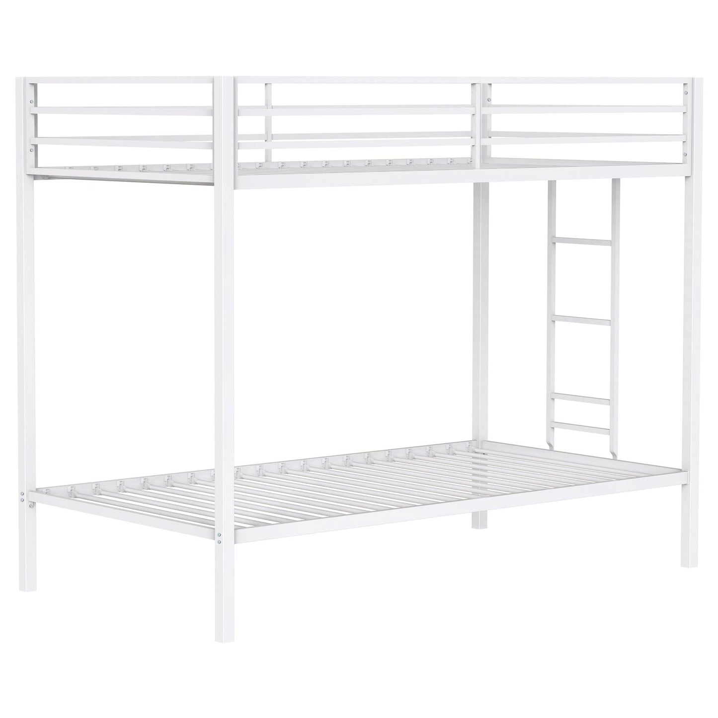  Coaster Furniture Alevera 460361WHT Metal Twin Over Twin Bunk Bed with Ladder - White IMAGE 1