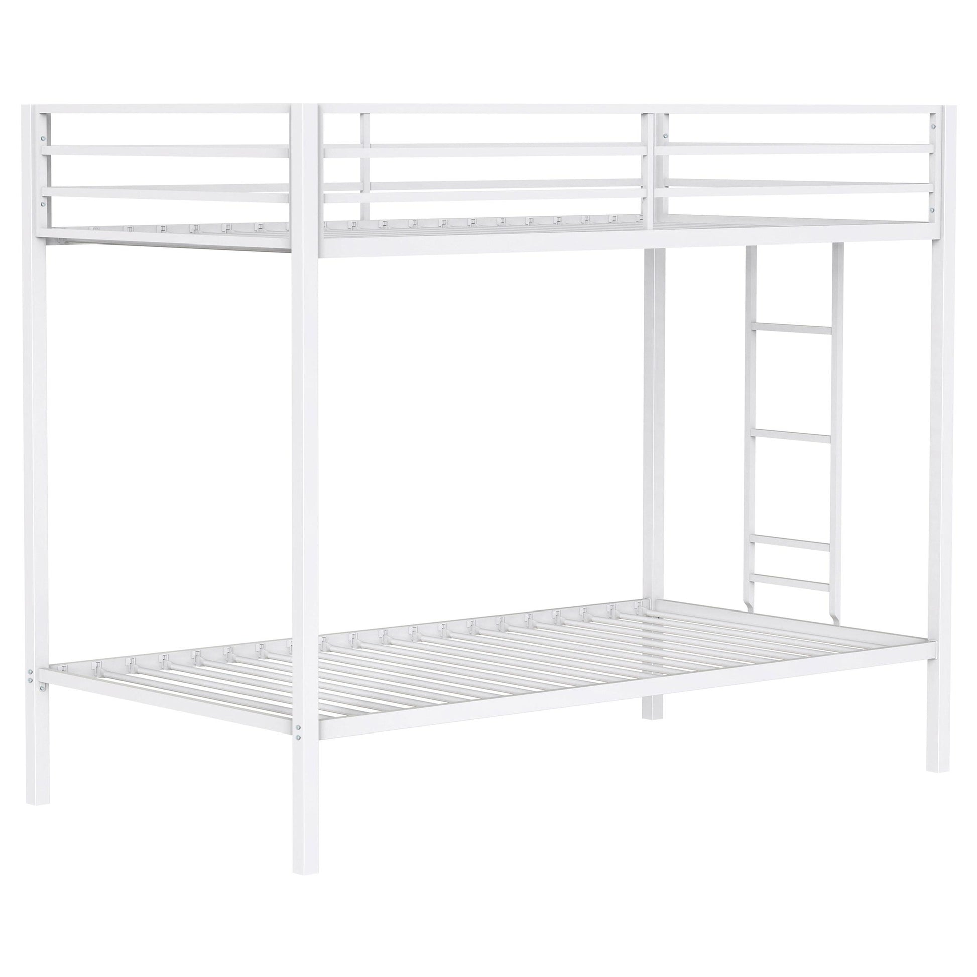  Coaster Furniture Alevera 460361WHT Metal Twin Over Twin Bunk Bed with Ladder - White IMAGE 1
