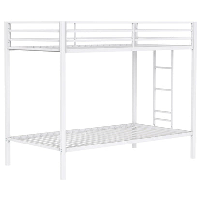  Coaster Furniture Alevera 460361WHT Metal Twin Over Twin Bunk Bed with Ladder - White IMAGE 1