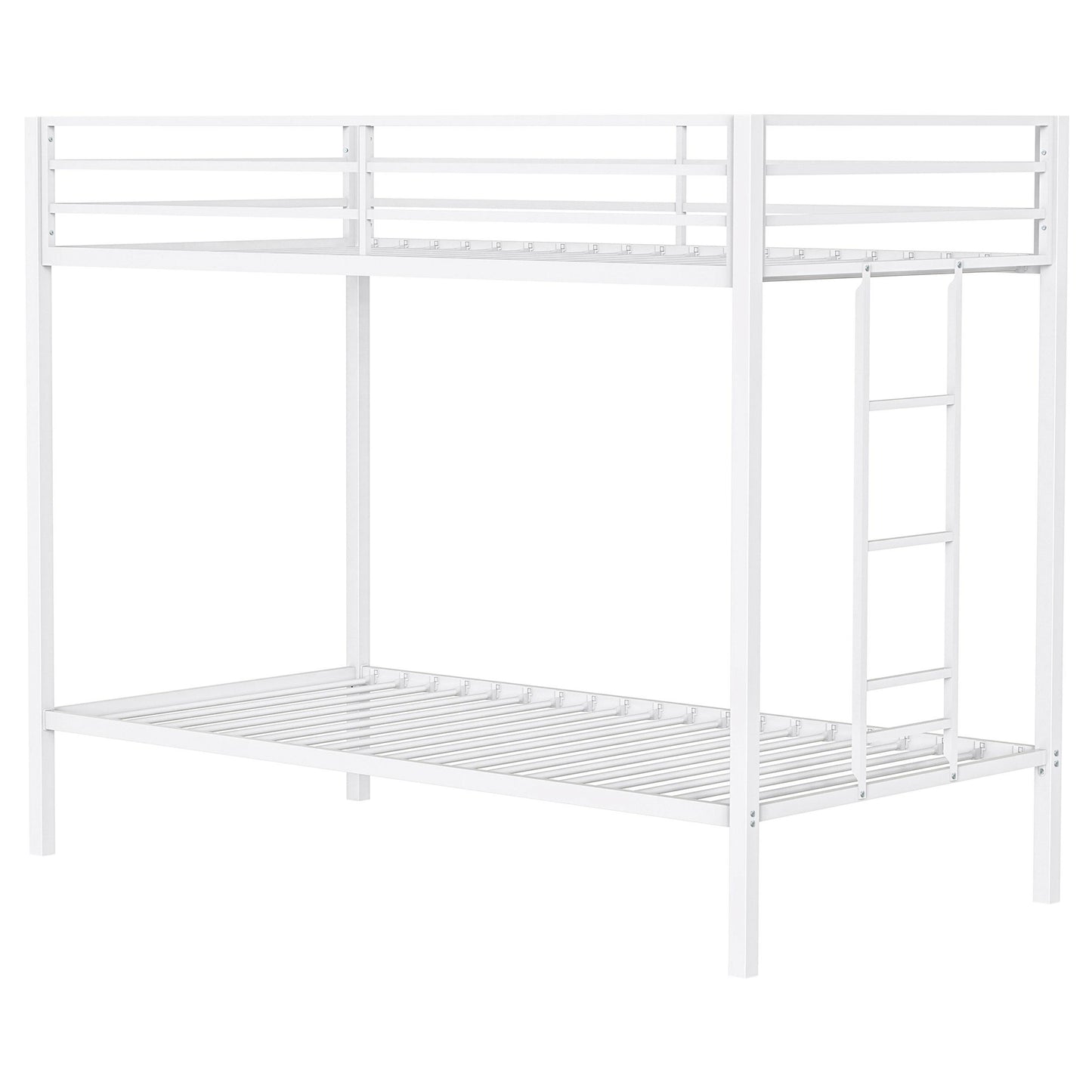  Coaster Furniture Alevera 460361WHT Metal Twin Over Twin Bunk Bed with Ladder - White IMAGE 2